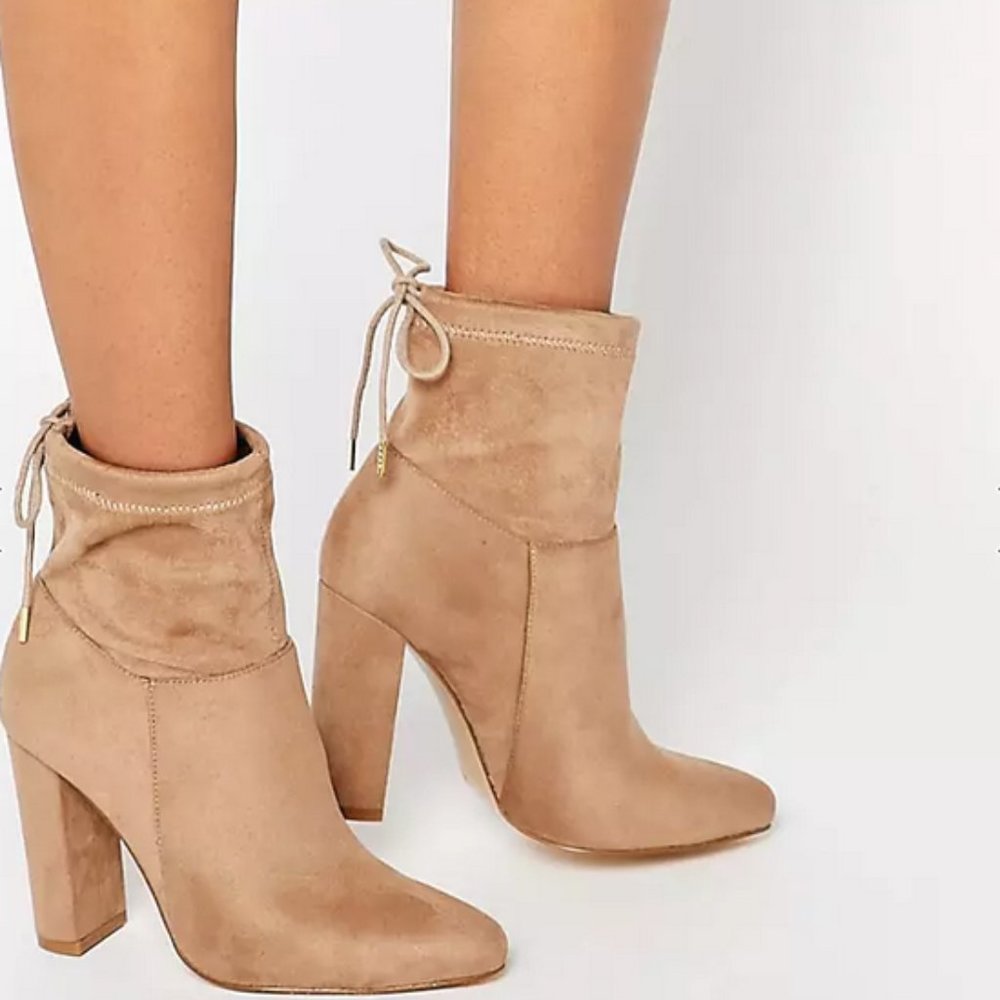 Truffle Collection Heeled Ankle Boot With Tie Back